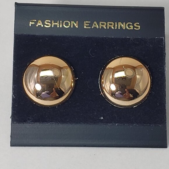 Women's Stylish Polished Rose Gold tone & Circle Shape Stud Earrings -0.7-inch - Picture 4 of 8